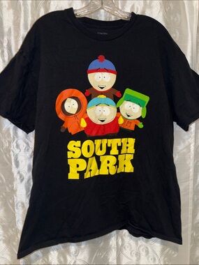 South Park Main Characters Graphic Tee - Black Adult Size XL 🔥 G2